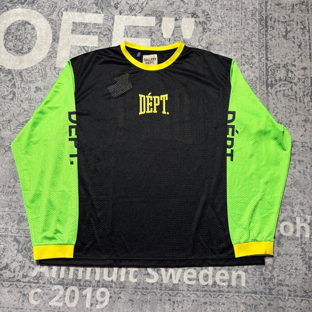 Gallery Dept Earth Crisis Mesh Jersey Mens XL NWT Black Neon Green SEL-60030 - Picture 10 of 11